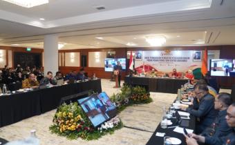 Anggota Bawaslu Puadi saat membuka Rapat Pembahasan Penguatan Penegakan Hukum Tindak Pidana Pemilu dan Sentra Gakkumdu di Jakarta, Selasa (20/10/2026).