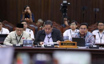 Sidang Perselisihan Hasil Pemilihan Umum (PHPU) Presiden dan Wakil Presiden Tahun 2024 di Mahkamah Konstitusi (MK), Jakarta. Rabu (23/9/2026).